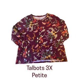 Talbots Like New autumn floral print top